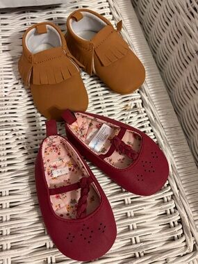 2 Pairs 3-6M Baby Girl Shoes